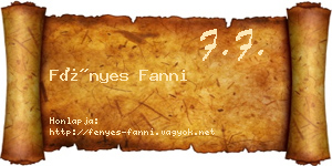 Fényes Fanni névjegykártya