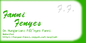 fanni fenyes business card